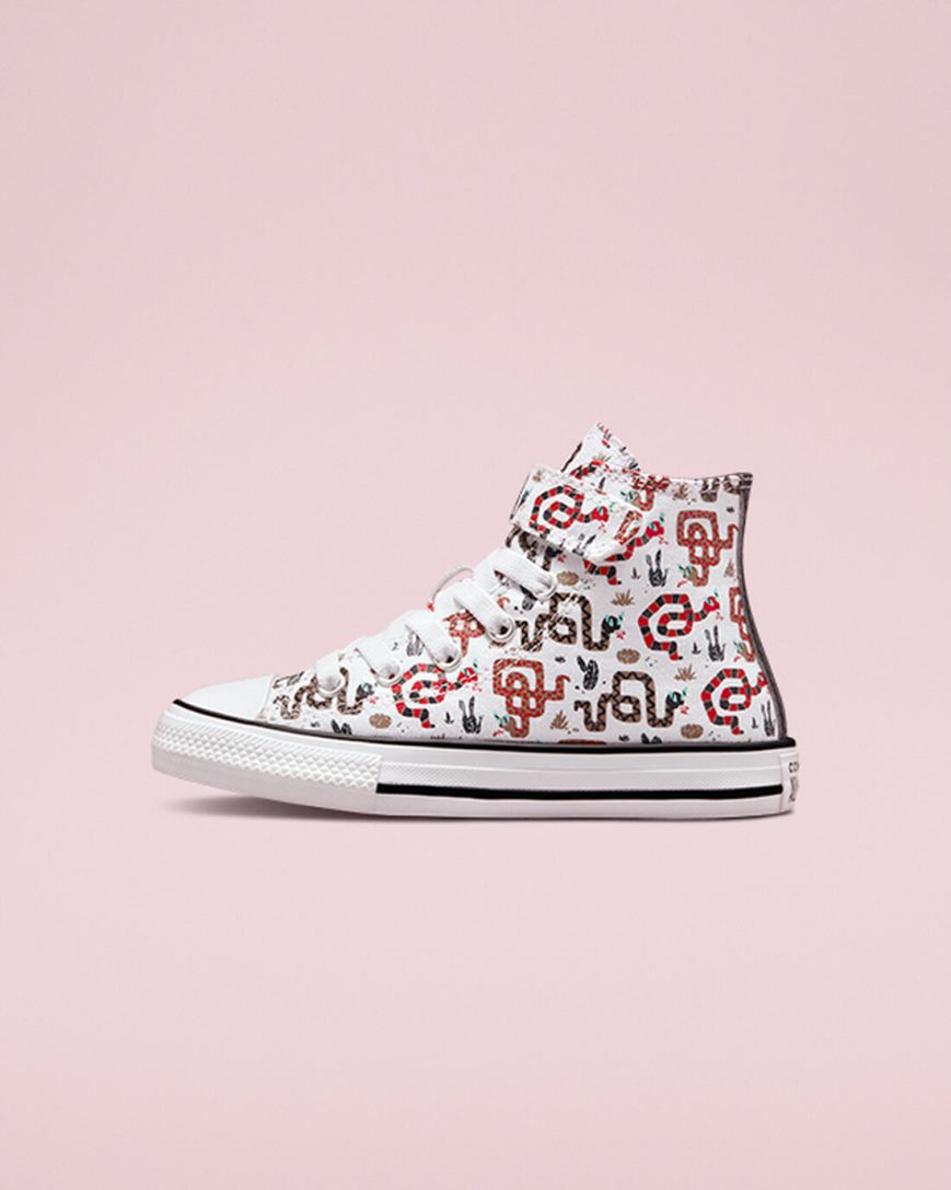 Zapatillas Altas Converse Chuck Taylor All Star Easy-On Snake Niño Blancas Gris Rojas | PE 2WL50E